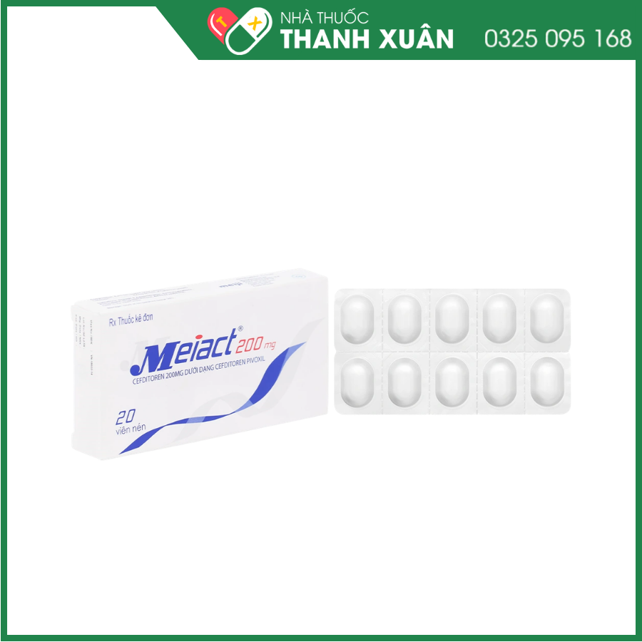 Thuốc Meiact 200mg điều trị viêm amidan, viêm họng cấp tính, viêm xoang xương hàm
